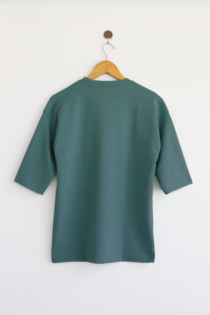 High Sleeve Oversized T Shirt (Teal(Green))